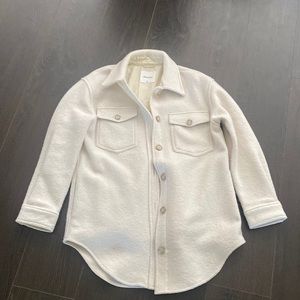 Medium tall ganna aritzia shacket in heather light oatmeal